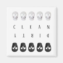 Calaveras Limpian El Lavavajillas Blanco Y Negro S