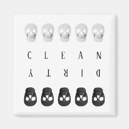 Imán Calaveras Limpian El Lavavajillas Blanco Y Negro S