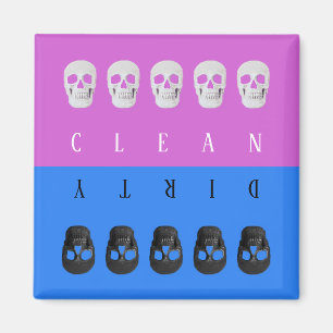 Imán Calaveras Limpiar Sucio Morado Azul Diversión Reve