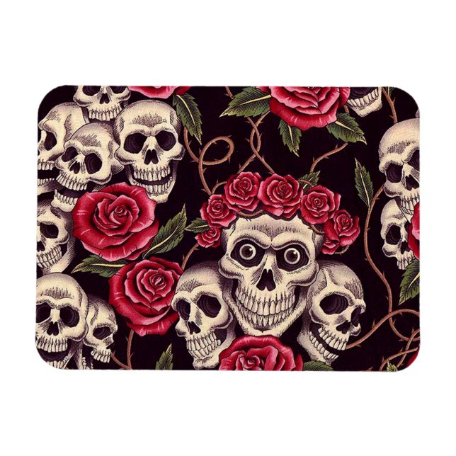 Imán Calaveras y Rosas (Horizontal)