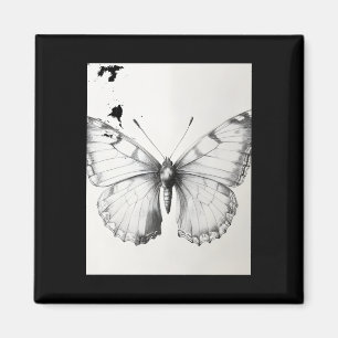 Imán Calcomanía de dibujo a lápiz de mariposa monarca r