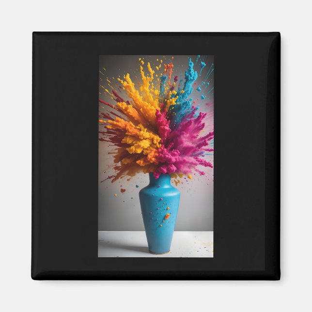 Imán Calcomanía de explosión de color (Frente)