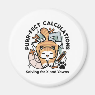 Imán Cálculos Perfectos – Diseño Divertido de Gato Mate