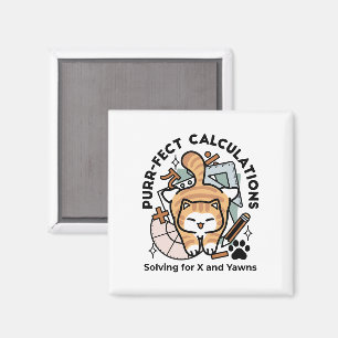 Imán Cálculos Perfectos – Diseño Divertido de Gato Mate