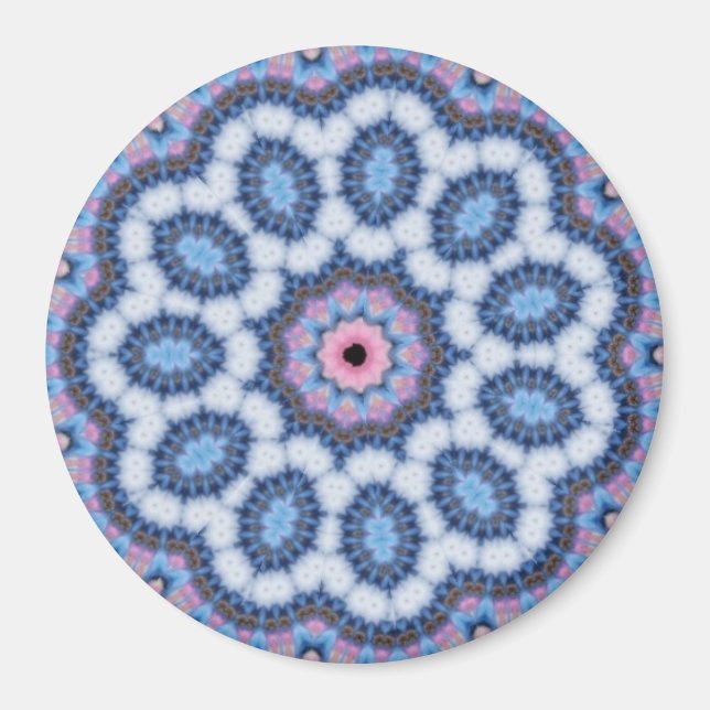 Imán caleidoscopio azul y rosa (Frente)