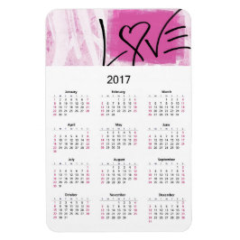 Imán Calendario 2017 Amor Rosa