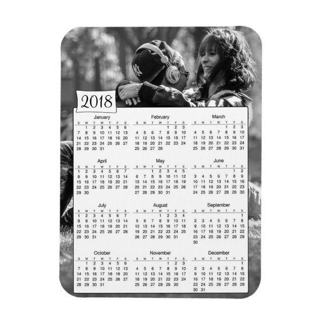 Imán Calendario 2018: Revista personalizada de fotos ro (Vertical)