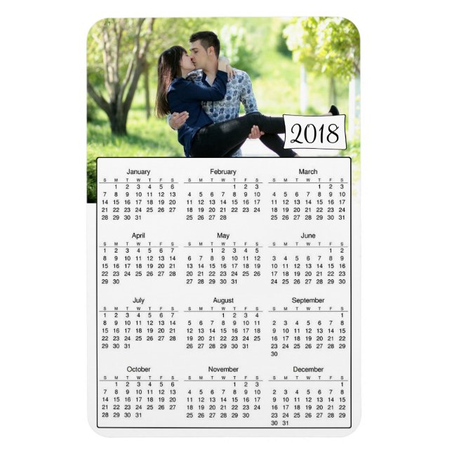 Imán Calendario 2018: Revista personalizada de fotos ro (Vertical)
