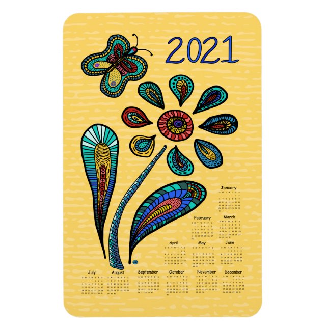 Imán Calendario 2021 de Garden of Hope Flower (Vertical)