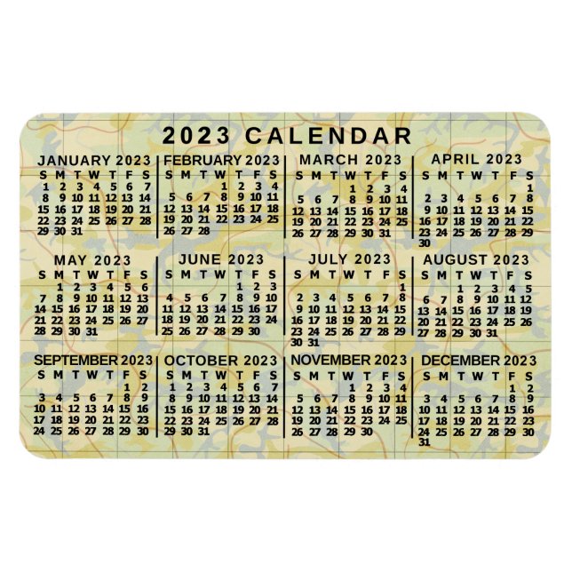 Imán Calendario 2023 (Consulte Descripción de la versió (Horizontal)