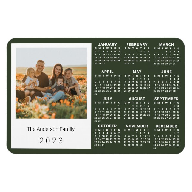 Imán Calendario 2023 Foto instantánea de época personal (Horizontal)