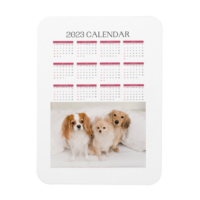 Imán calendario 2023 mignon chiens (Vertical)