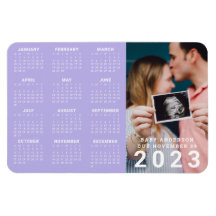 Calendario 2023 para la Invitación del bebé de fot