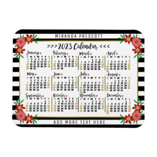 Imán Calendario 2023 (Ver descripción para la versión m