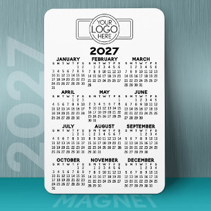 Imán Calendario 2024 con logotipo básico negro blanco m