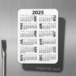 Imán Calendario 2025 - Básico Mínimo<br><div class="desc">Calendario 2025 - perfecto para usar en su cocina o en su oficina. Un calendario mínimo básico de 12 meses con un fondo de color sólido.</div>