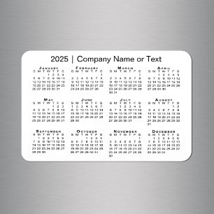 Imán Calendario 2025 con texto Personalizado blanco