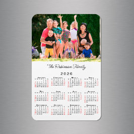 Imán Calendario 2026 con nombre de foto personalizable