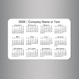 Imán Calendario 2026 con texto Personalizado blanco