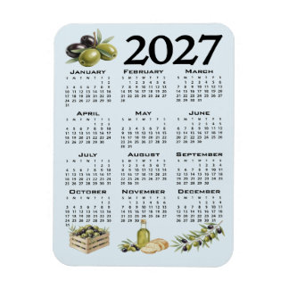 Imán Calendario 2027, Aceitunas Mediterráneas, Azul