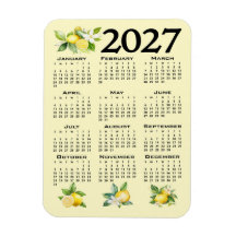 Calendario 2027 al estilo italiano Limones Amarill