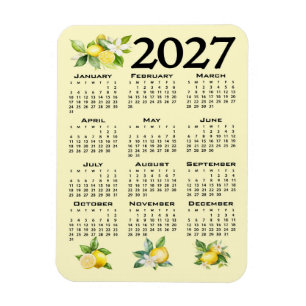 Imán Calendario 2027 al estilo italiano Limones Amarill