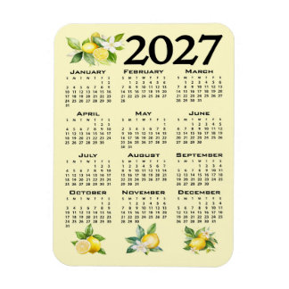 Imán Calendario 2027 al estilo italiano Limones Amarill