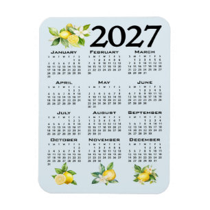 Imán Calendario 2027 al estilo italiano Limones Fondo A