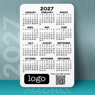 Imán Calendario 2027 con logotipo de empresa y código Q