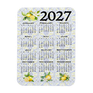 Imán Calendario 2027 Limones Azulejos Mediterráneos Ita