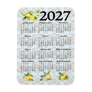 Imán Calendario 2027 Limones Azulejos Mediterráneos Ita