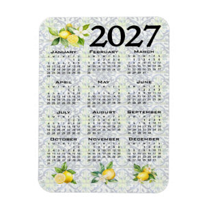 Imán Calendario 2027 Limones Azulejos Mediterráneos Ita