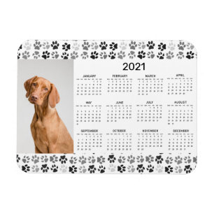 Imán Calendario Anual 2021 Foto Perro Gato Mascotas Pat
