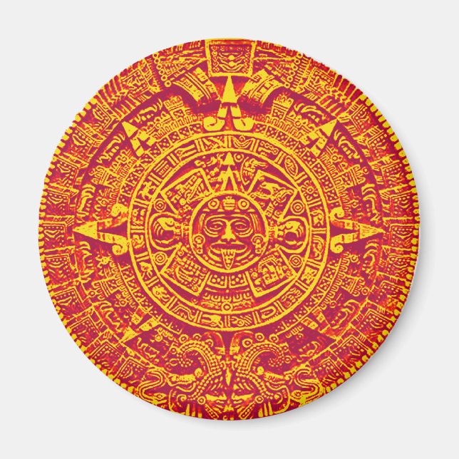 Imán Calendario azteca - oro (Frente)