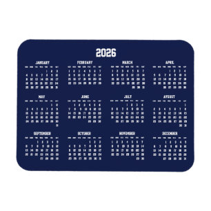 Imán Calendario Azul de la Marina 2026 Magnet Flexible