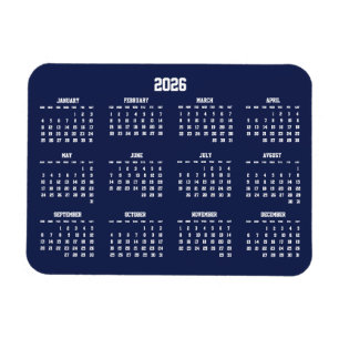 Imán Calendario Azul de la Marina 2026 Magnet Flexible
