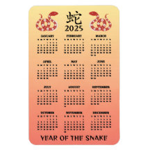 Calendario Chino de Año Nuevo de la Serpiente Ombr