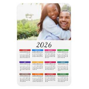 Imán Calendario Colorido 2026 con Tu Foto