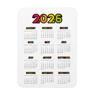 Imán Calendario colorido de 2025