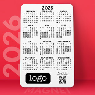 Imán Calendario con logotipo comercial y código QR