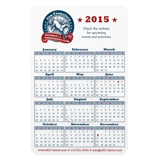 Imán Calendario de 2015 (Vertical)