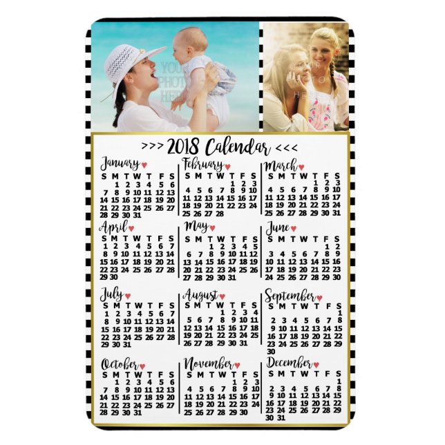 Imán Calendario de 2018 (consulte Descripción de la nue (Vertical)