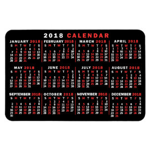 Imán Calendario de 2018 (consulte Descripción de la nue