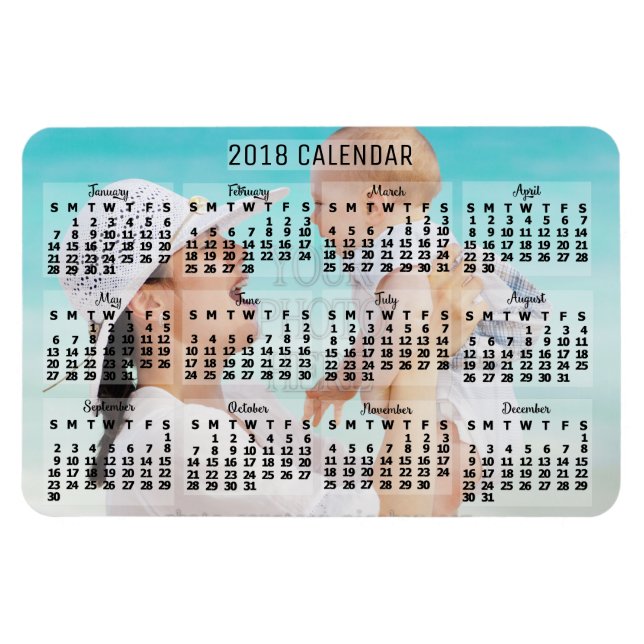 Imán Calendario de 2018 (consulte Descripción de la nue (Horizontal)