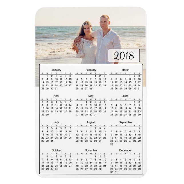 Imán Calendario de 2018: Revista de fotos de parejas pe (Vertical)