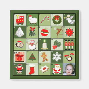 Imán Calendario de Adviento de Foto de Navidad