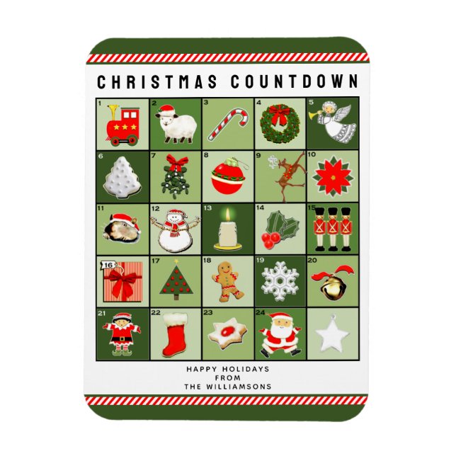 Imán Calendario de Adviento de Navidad (Vertical)