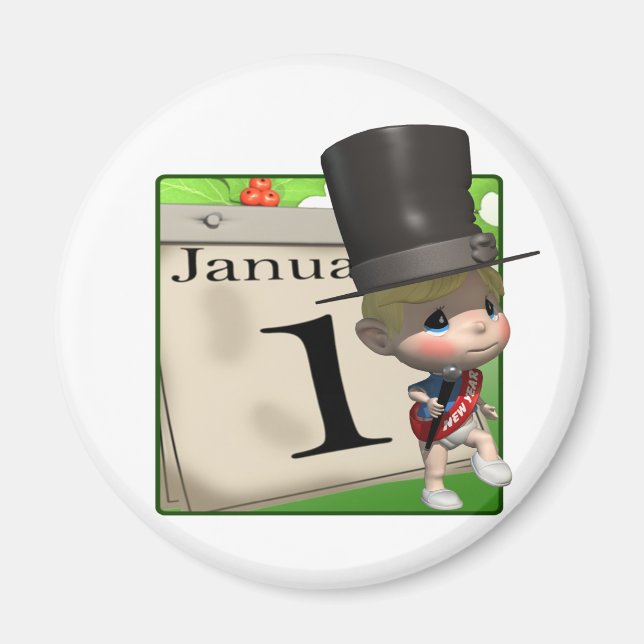 Imán Calendario de Año Nuevo (Frente)