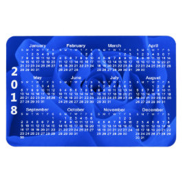 Imán Calendario de Blue Rosa Petals 2018