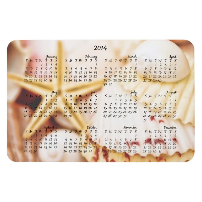 Imán Calendario de Bonitos de 2014 (Horizontal)